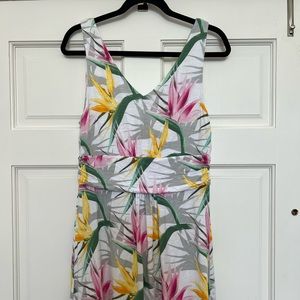 Tommy Bahama short white dress with Bird of Paradise